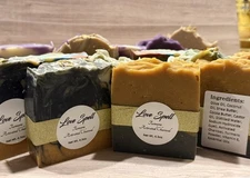 Cold process Handmade Soap Turmeric + Activated Charcoal 4.5oz