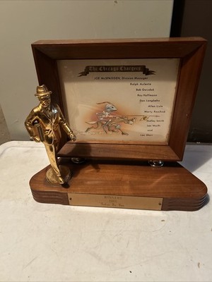 Vintage 1966 Metal and Wood Salesman Sales Award Trophy 14x15 