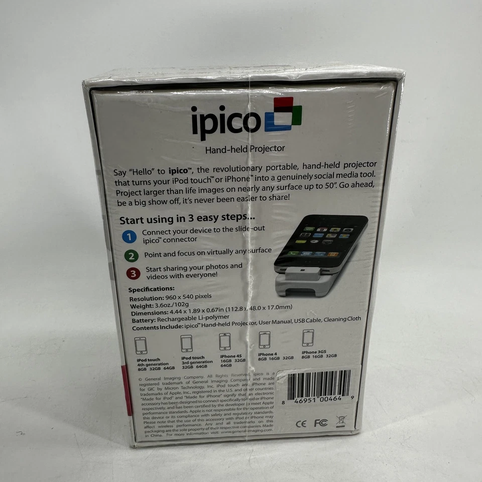 ipico Hand-held Projector for iPod iPhone Portable 960x540 Social Media Tool New - Image 3 of 4