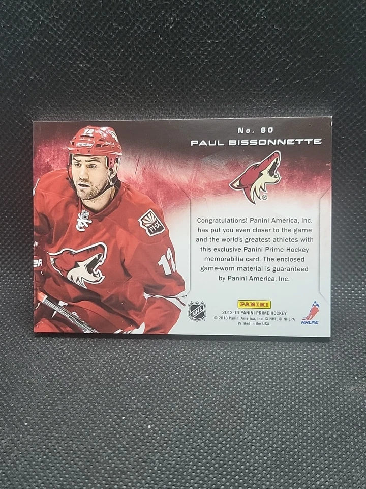 2012-13 Panini Prime - Prime Colors Paul Bissonnette Numbers /4 Gm Used - Image 2 of 2