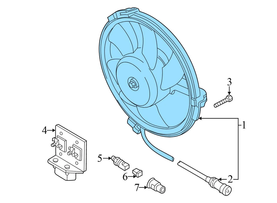1996-2001 AUDI A4 - Electric Cooling FAN 8D0959455C Foto 3 de 4