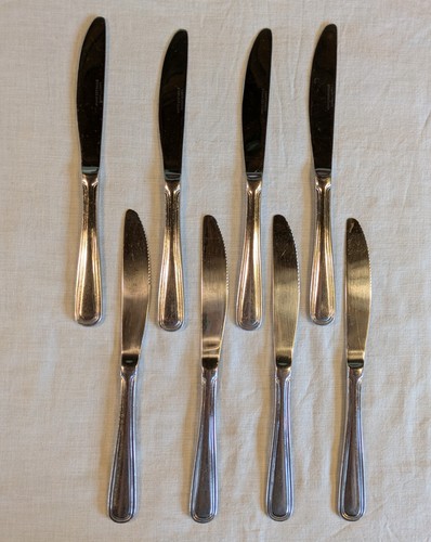 8 pcs Libertyware STANSBURY Solid Dinner Knives Stainless