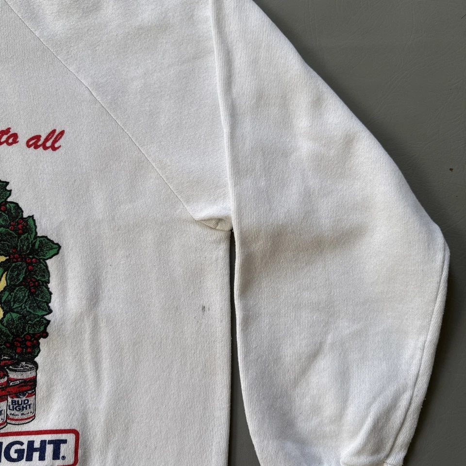 Original 1987 Spuds Mackenzie Bud Light Christmas Pullover Crew Neck Size Medium - Image 4 of 4