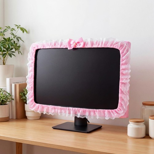 BowKnot Pink Monitor Cute Computer Monitor Cover Dust Cover Protector Lovely ... - Foto 7 di 7