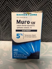 Bausch & Lomb Muro 128 Ointment Two 1/8oz Tubes Total 1/4oz Exp 07/25