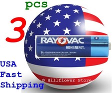 3 piece LR6 E91 AM3 Rayovac AA 1.5V Alkaline Batteries 10 year shelf time