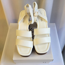 Dream Pairs White Strappy Platform Block Heel Sandal