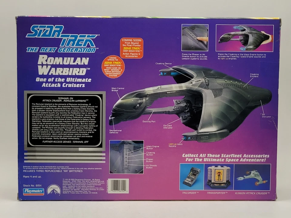 Playmates Star Trek Next Generation Romulan Warbird 1993 #6154 Foto 2 de 4