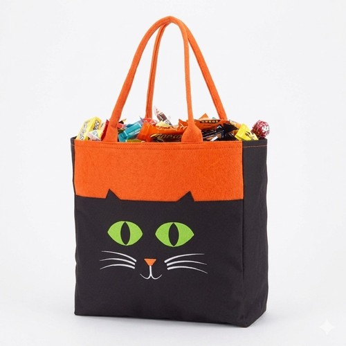 Pupmkin Halloween Trick or Treat Canvas Reusable Candy Bag Kids Trunk or Treat