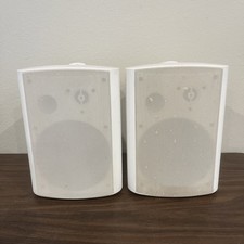 Outdoor Speakers Pair Wired Waterproof, Wall Mounted, Sounds Great W/ Brackets 1