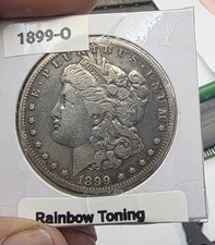 1899-O $1 Morgan Silver Dollar * BEAUTIFUL Rainbow Toning * 🌈  On Reverse