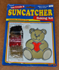 Vintage DARICE You Create It Teddy Bear Suncatcher Baking Kit New on Card