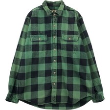 Used FIELD and STREAM Buffalo Check Long-Sleeve Heavy Flannel Check Shirt Me...