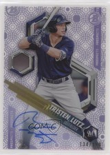2018 Bowman High Tek Prospects Purple Rainbow Diffractor Tristen Lutz Auto a8r