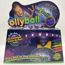 Ollyball Glow Party Play Ball In The House w/Led Blacklighy  Glow Markers New