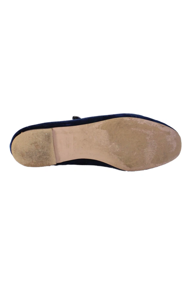 Zapatos Mary Jane planos de terciopelo para mujer J Crew azul marino talla 9 Foto 4 de 4