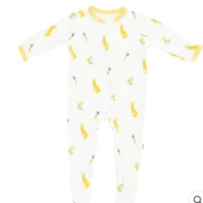 NWT  Kyte zip footie pajamas in hop bunny print  bamboo  0-3 months EASTER