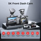 5K 3-Channel Dash Cam Front+Rear+Cabin Dash Camera WiFi&GPS APP 24H Parking Mode