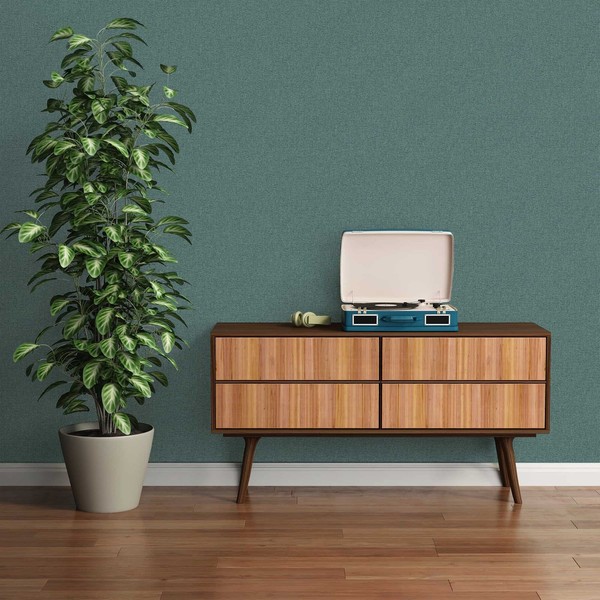 Vliestapete Textil Struktur Meliert Leinenoptik Uni Petrol 39354-2 (3,74€/1Qm)-image
