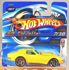 2006 Hot Wheels 7 First Editions 7/38 '69 CORVETTE Yellow w/Pr5 Sp Short Card