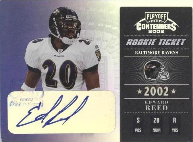 2002 Playoff Contenders - Rookie Ticket Ed Reed #129 /550 (AU, RC) for ...