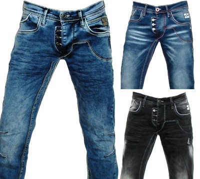 Designer Rusty Neal JeANs Hosen Ruben Kontrast Nähte W 29 30 31 32 33 34 36 38
