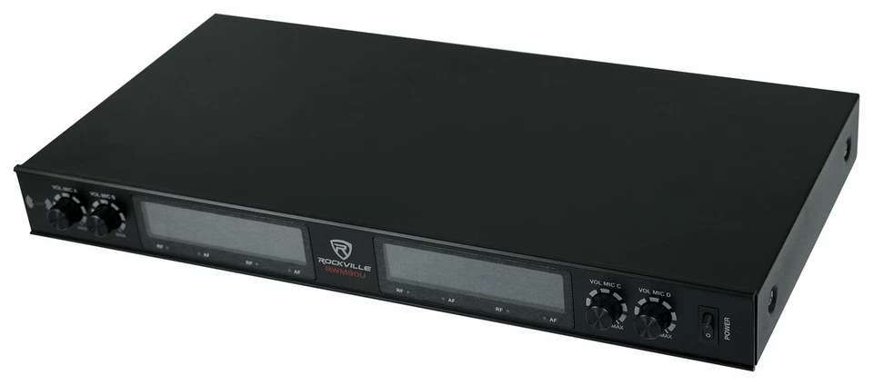 Rockville RWM90U Quad UHF Handheld Wireless Microphone System w/LCD+Metal Casing - Image 2 of 4