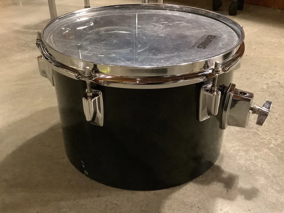 12" Tama Años 80 DE COLECCIÓN Concierto Tom Drum 8x12 Japón NEGRO con NEGRO #EM3 Foto 4 de 4