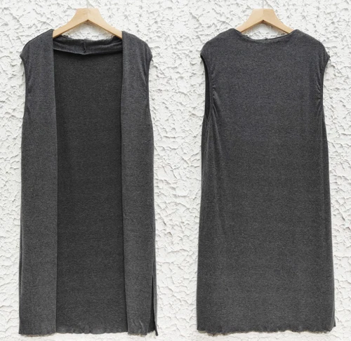 Women's Casual Sleeveless Open Front Tunic Vest Long Cardigan Tops Waistcoat New - Picture 14 of 30