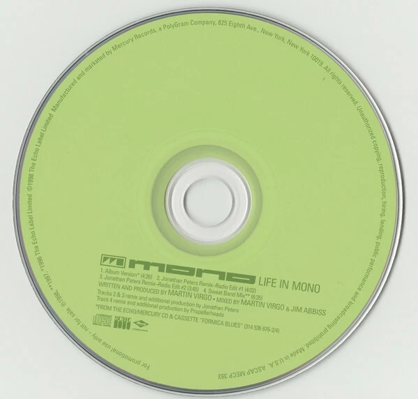 Life In Mono Jonathan Peters Remix Promo CD Dubstar Olive Portishead Morcheeba - Image 2 of 3