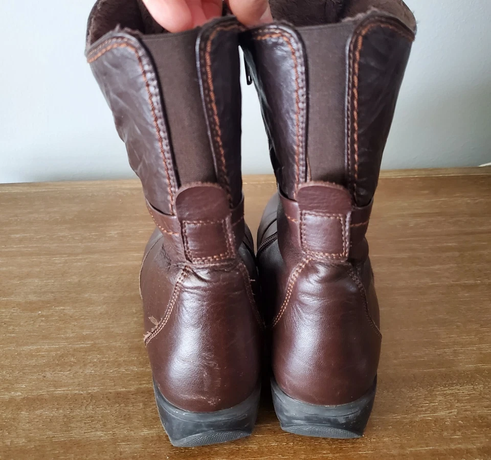 Женские сапоги Sanita Midi размер 37 Tenna коричневые кожаные на танкетке комфортные размер США 7 - Изображение 4 из 4