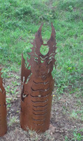 FeuersäUle Feuertonne Feuerkorb Feuerschale Feuerstelle Edelrost Holz Rostoptik