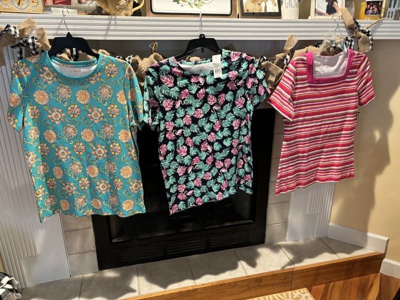 Lot Of 3 Size Small Kim Roger’s Brightly Fun Summer Tees Tops 2 Are NWTGS