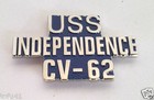 US NAVY USS INDEPENDENCE CV-62 (1-1/4") Military Hat Pin P14935 EE — photo 1