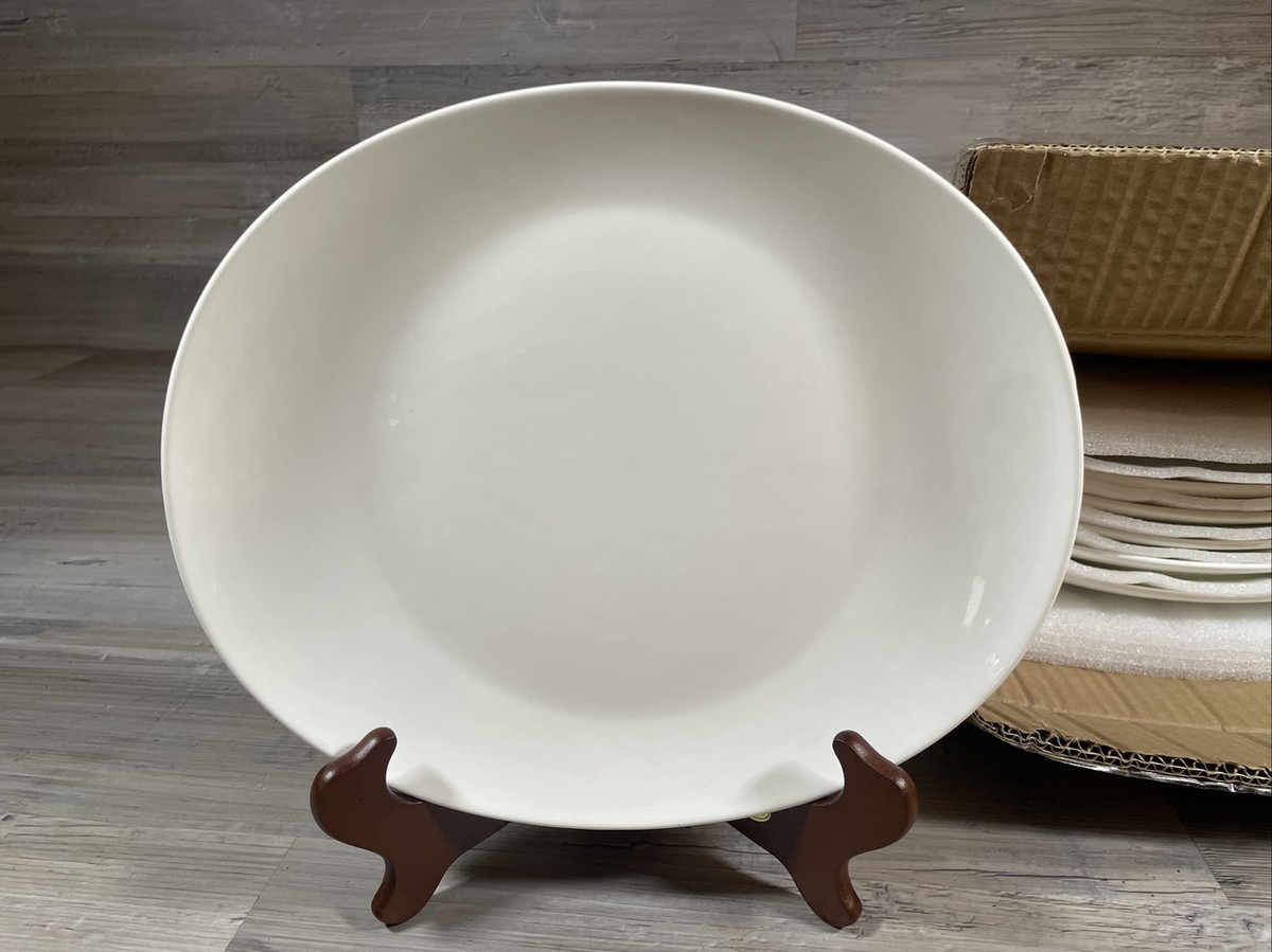 Sweese Porcelain Dinner Plates White Oval Round 11” Set Of