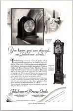 PRINT AD 1929 Telechron and Revere Clocks Oxford No. 524 Hanover 6.75 x 10