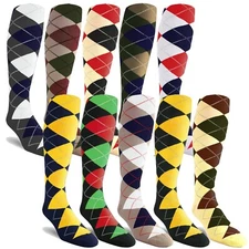 Golf Knickers Colorful Knee High Argyle Cotton Socks For Men A-Z
