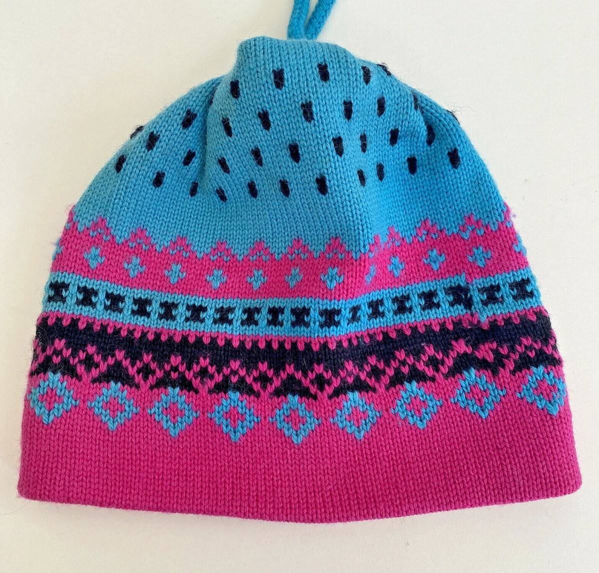 CAPPELLO Wool Ski Winter Beanie Hat Tassel Pom Pom Top 