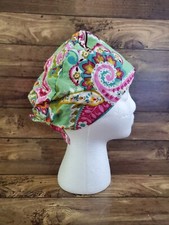 Doctor Nurse Cap Surgical Scrub Kitchen Cotton Hat with Sweatband Adjustable 002