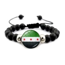 Bracelet national syrien tressé à la main pour Unisexe, Perles De Cabochon 