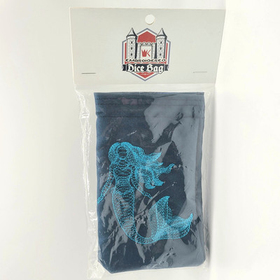 Red King Co DIMENSIONAL MERMAID Blue Embroidered Dice Bag 4x4x6
