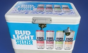 Bud Light Seltzer Cooler Signed - 2021 St. Louis Blues Breweriana Theme