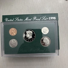 1998 S United States Mint Proof Set with OGP + COA. 5-Proof Coins.