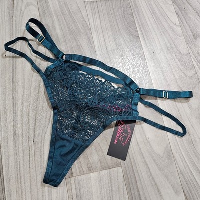 Dita Von Teese Madame XXX Strappy Lace G-String Panty, Shady Spruce, Size XL