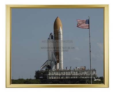 SPACE SHUTTLE ATLANTIS CRAWLER TRANSPORTER KENNEDY 2008 8X10 GOLD FRAMED PHOTO