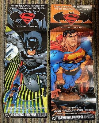 BATMAN/DK KNIGHT & SUPERMAN/MAN OF STEEL PROMO POSTERS (2003) DC; McGuinness