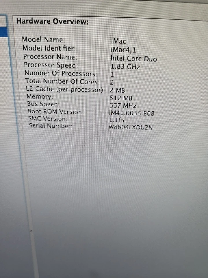 Apple iMac 17-inch May 2007 2GHz Intel Core 2 Duo (MA590LL) w/Rosetta - Image 2 of 4