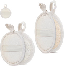 4 Pcs Natural Loofah Sponge Exfoliating Body Scrubber Bath Shower Sponge Brown