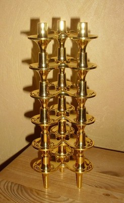 BMF Orion Kerzenleuchter, Element Gold, Midcentury Design, 6 Teile