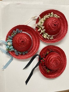 Doll House Miniature #Z159-3-LOT Straw Hat 4" Mini Wicker Straw Hat Hand Made